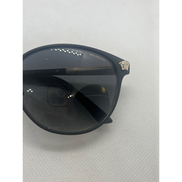 Versace MOD 2168 1377/T3 Polarized Sunglasses Black Gold Medusa Cat Eye 57mm